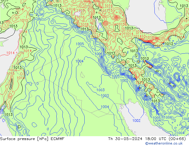 Bodendruck ECMWF Do 30.05.2024 18 UTC