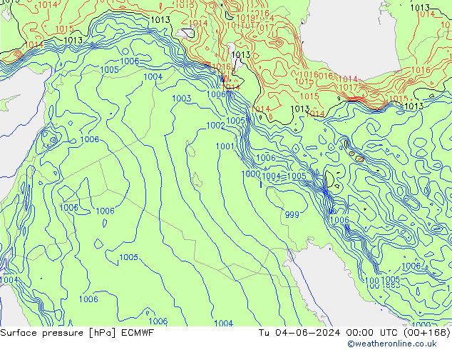 Yer basıncı ECMWF Sa 04.06.2024 00 UTC