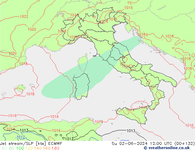 Prąd strumieniowy ECMWF nie. 02.06.2024 12 UTC