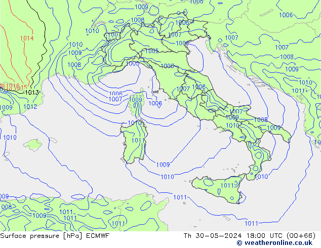 Yer basıncı ECMWF Per 30.05.2024 18 UTC