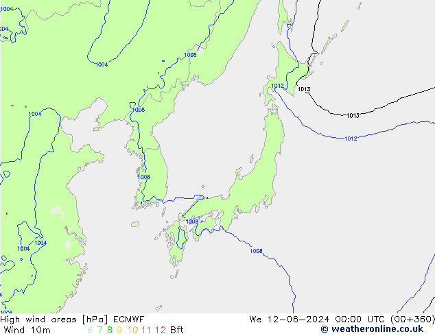 Windvelden ECMWF wo 12.06.2024 00 UTC