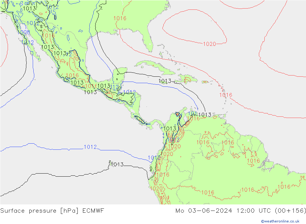 приземное давление ECMWF пн 03.06.2024 12 UTC