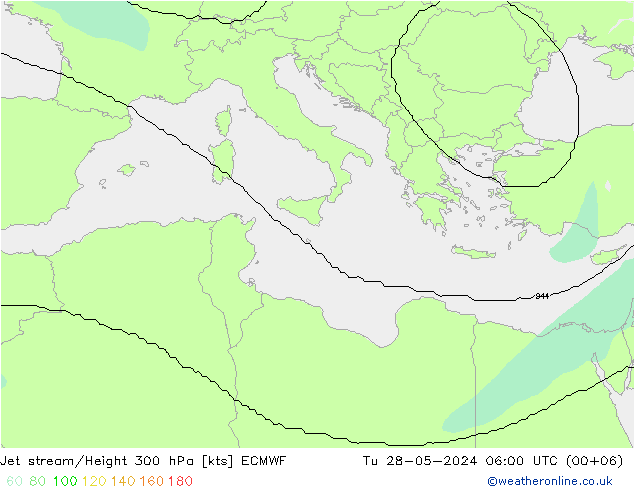 Corriente en chorro ECMWF mar 28.05.2024 06 UTC