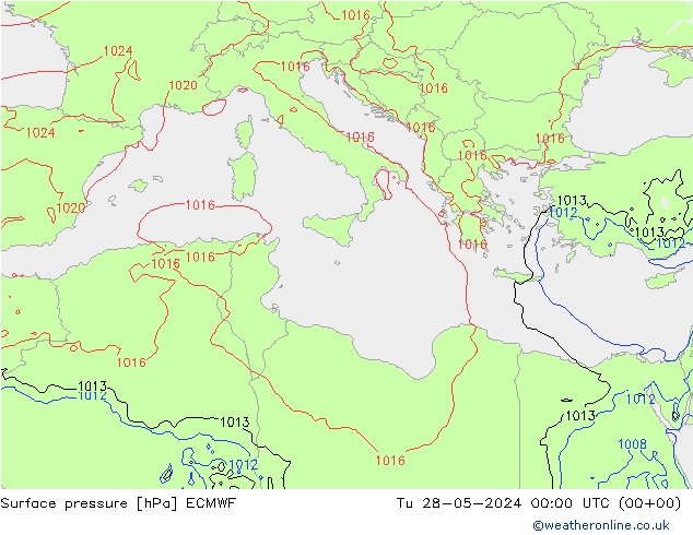 Surface pressure ECMWF Tu 28.05.2024 00 UTC