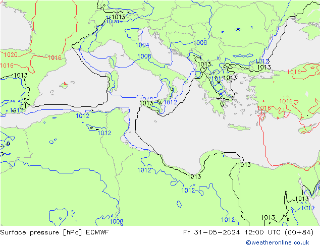 Surface pressure ECMWF Fr 31.05.2024 12 UTC