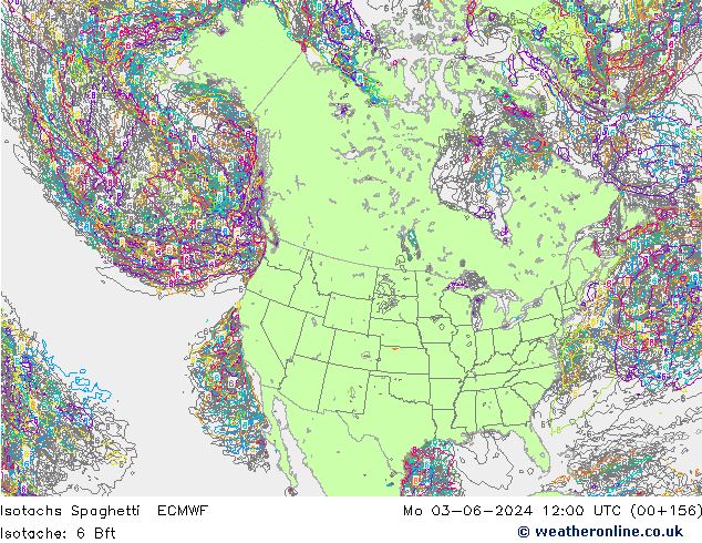 Isotachs Spaghetti ECMWF Mo 03.06.2024 12 UTC