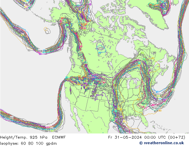 Height/Temp. 925 гПа ECMWF пт 31.05.2024 00 UTC