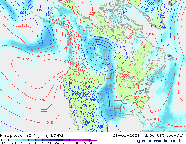 Yağış (6h) ECMWF Cu 31.05.2024 00 UTC