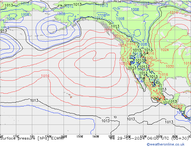 ciśnienie ECMWF śro. 29.05.2024 06 UTC