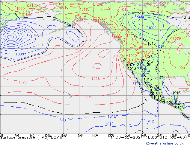 Surface pressure ECMWF Th 30.05.2024 18 UTC