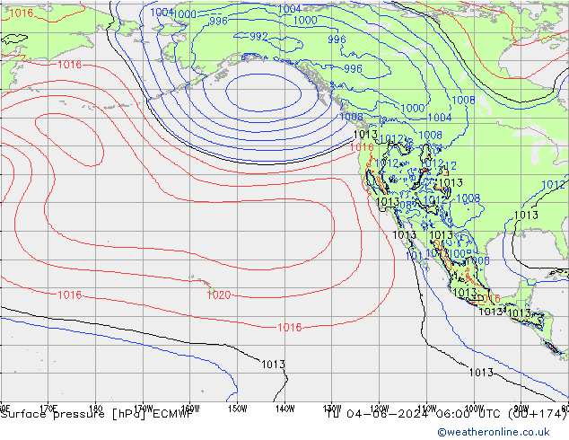 Presión superficial ECMWF mar 04.06.2024 06 UTC