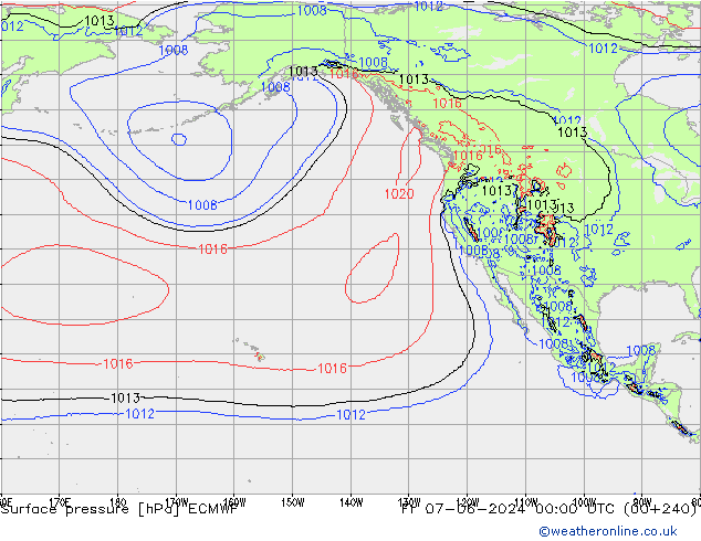 Surface pressure ECMWF Fr 07.06.2024 00 UTC