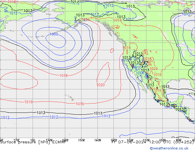 Pressione al suolo ECMWF ven 07.06.2024 12 UTC