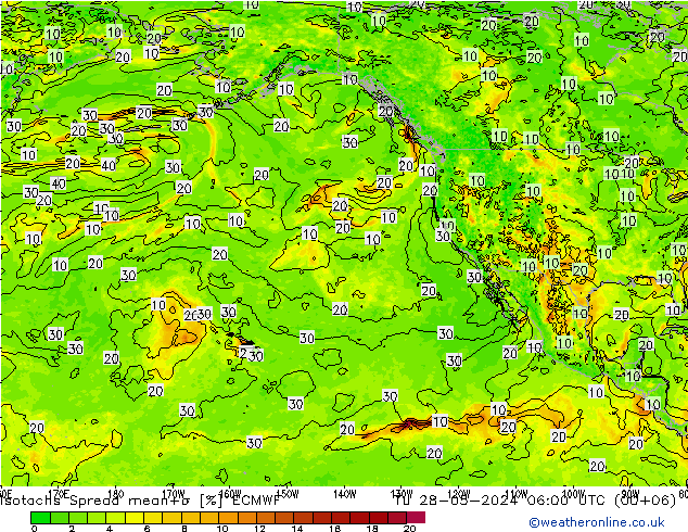 Isotaca Spread ECMWF mar 28.05.2024 06 UTC