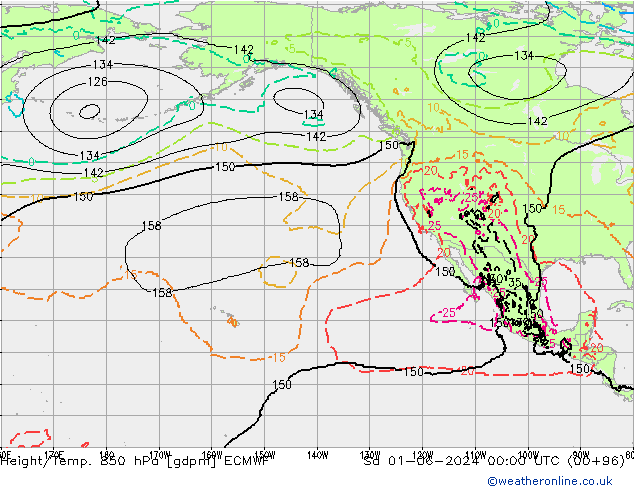 Height/Temp. 850 hPa ECMWF  01.06.2024 00 UTC