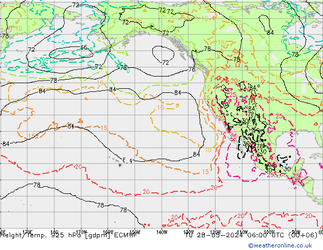 Height/Temp. 925 hPa ECMWF  28.05.2024 06 UTC