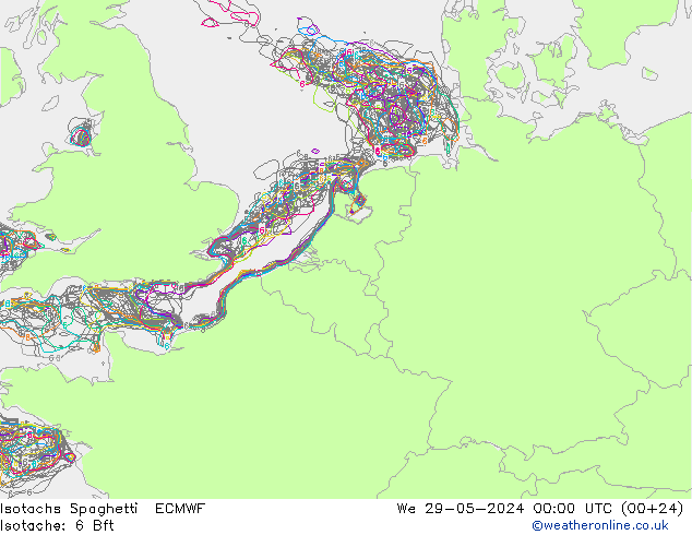 Isotachs Spaghetti ECMWF We 29.05.2024 00 UTC