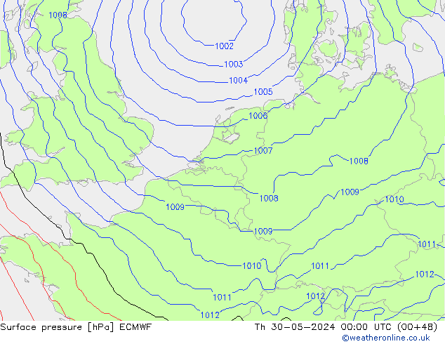 Surface pressure ECMWF Th 30.05.2024 00 UTC