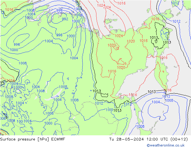 ciśnienie ECMWF wto. 28.05.2024 12 UTC