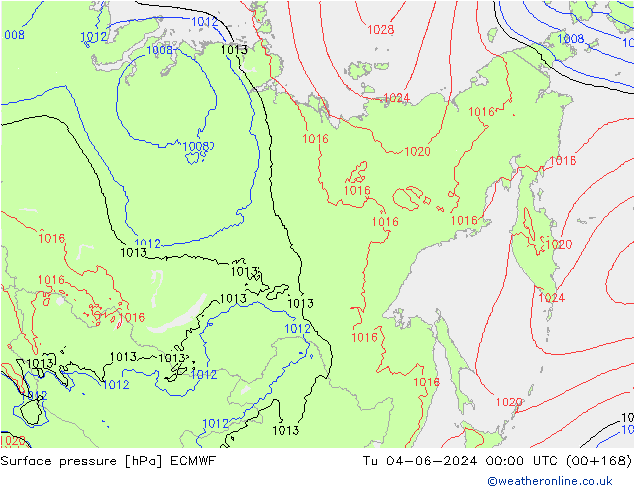 ciśnienie ECMWF wto. 04.06.2024 00 UTC