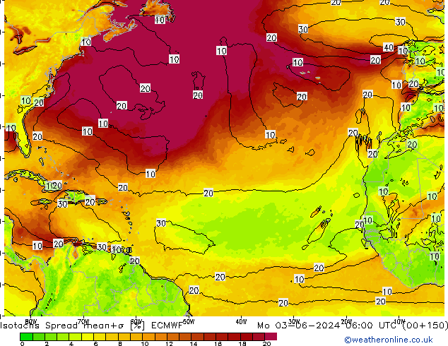 Isotachs Spread ECMWF Mo 03.06.2024 06 UTC