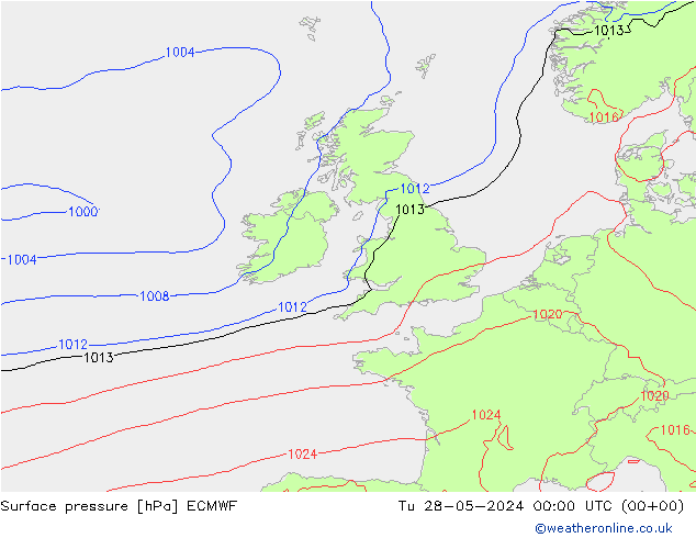 Surface pressure ECMWF Tu 28.05.2024 00 UTC