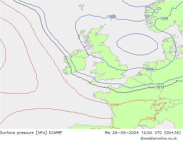 pression de l'air ECMWF mer 29.05.2024 12 UTC