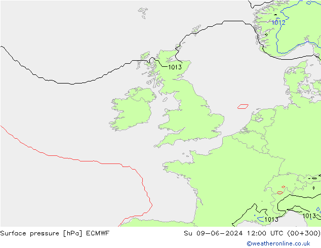 ciśnienie ECMWF nie. 09.06.2024 12 UTC