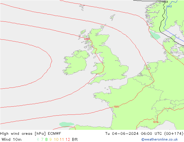 High wind areas ECMWF Ter 04.06.2024 06 UTC