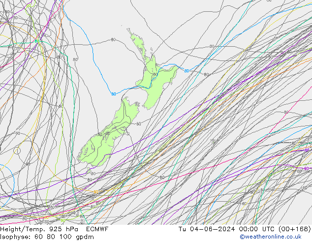 Height/Temp. 925 hPa ECMWF wto. 04.06.2024 00 UTC