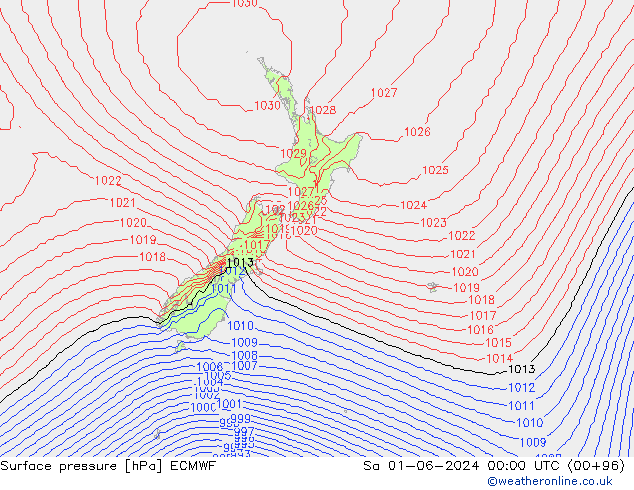 Yer basıncı ECMWF Cts 01.06.2024 00 UTC