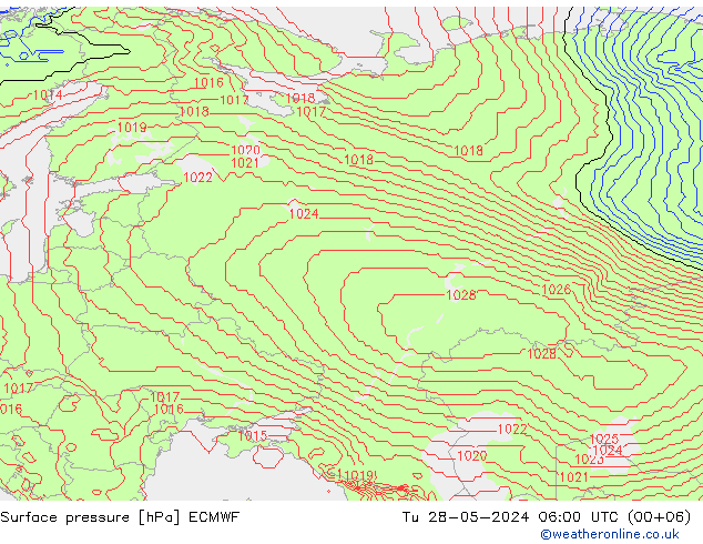 Pressione al suolo ECMWF mar 28.05.2024 06 UTC