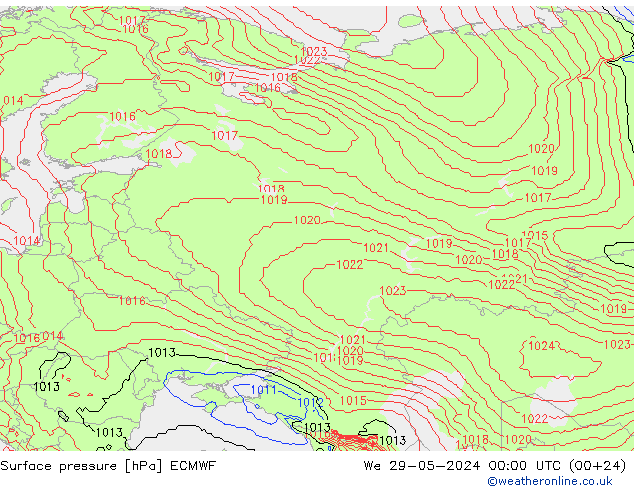 ciśnienie ECMWF śro. 29.05.2024 00 UTC