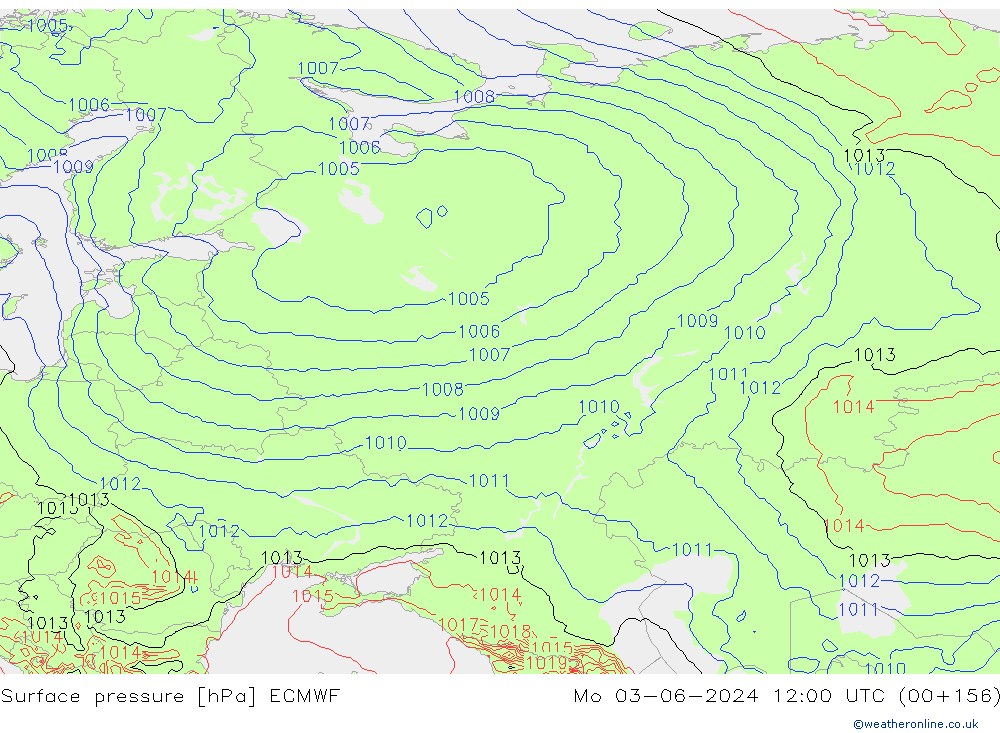 Luchtdruk (Grond) ECMWF ma 03.06.2024 12 UTC