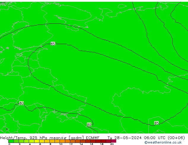 Géop./Temp. 925 hPa ECMWF mar 28.05.2024 06 UTC