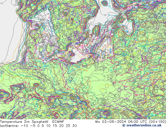 Temperatuurkaart Spaghetti ECMWF ma 03.06.2024 06 UTC