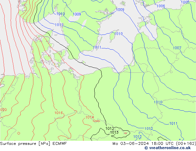 Luchtdruk (Grond) ECMWF ma 03.06.2024 18 UTC