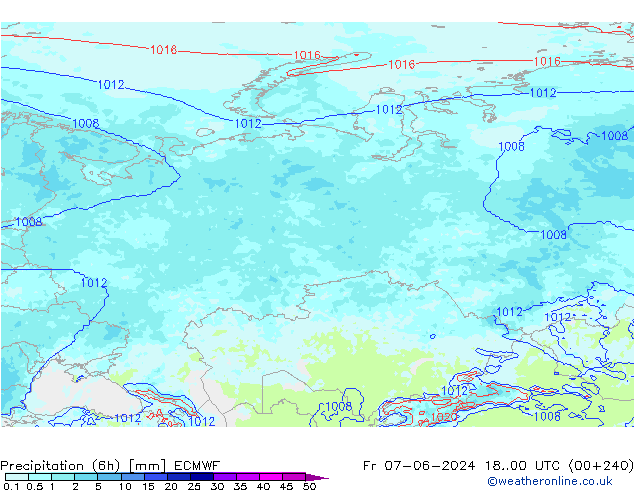Yağış (6h) ECMWF Cu 07.06.2024 00 UTC