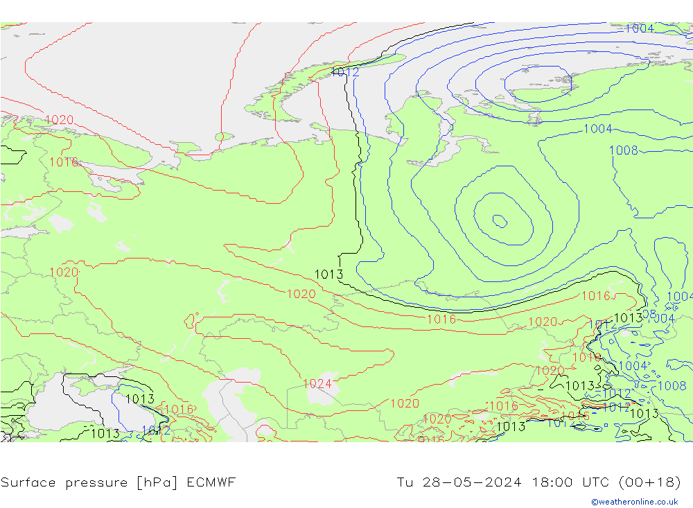 приземное давление ECMWF вт 28.05.2024 18 UTC