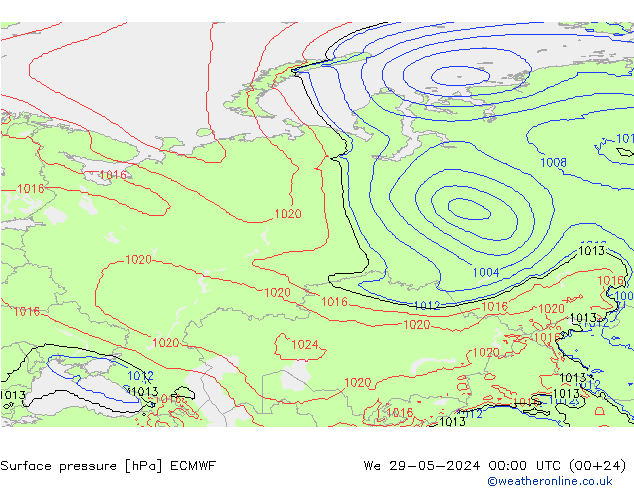 Yer basıncı ECMWF Çar 29.05.2024 00 UTC