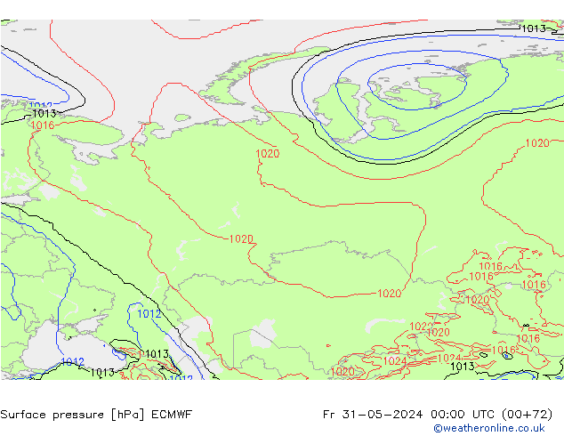Surface pressure ECMWF Fr 31.05.2024 00 UTC