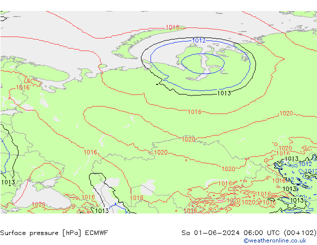 Yer basıncı ECMWF Cts 01.06.2024 06 UTC