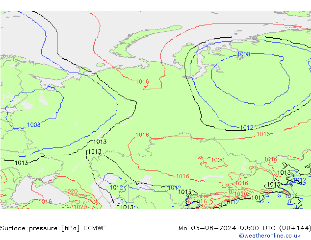 Surface pressure ECMWF Mo 03.06.2024 00 UTC