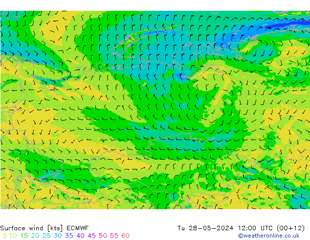 Viento 10 m ECMWF mar 28.05.2024 12 UTC