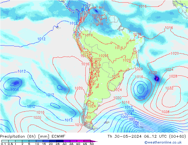 Yağış (6h) ECMWF Per 30.05.2024 12 UTC