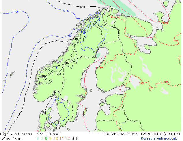 High wind areas ECMWF Tu 28.05.2024 12 UTC