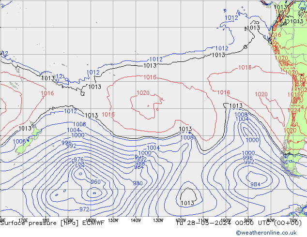 Pressione al suolo ECMWF mar 28.05.2024 00 UTC