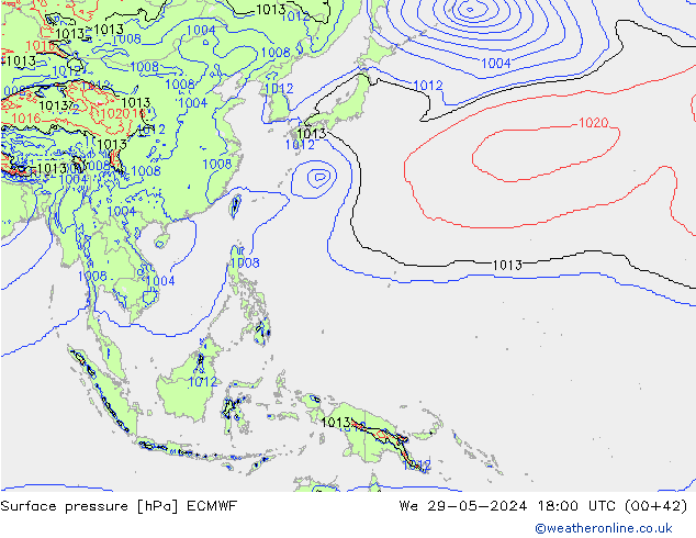 приземное давление ECMWF ср 29.05.2024 18 UTC