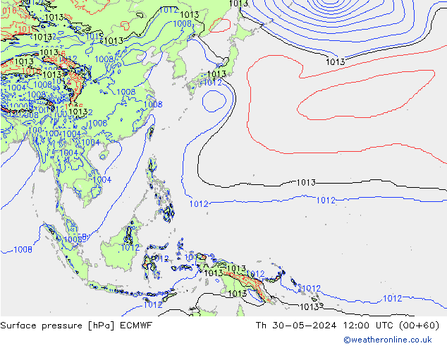 Yer basıncı ECMWF Per 30.05.2024 12 UTC