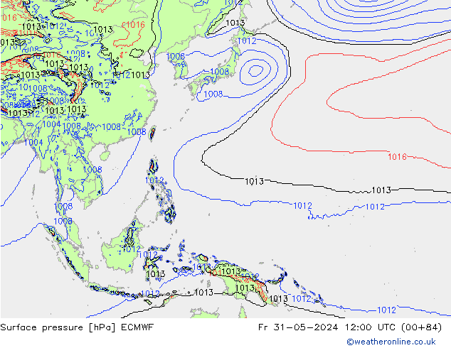 Pressione al suolo ECMWF ven 31.05.2024 12 UTC